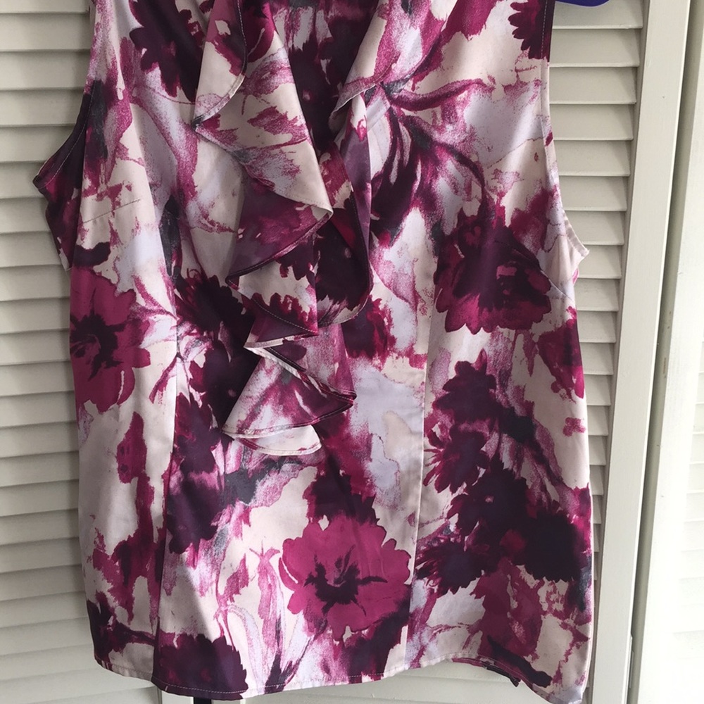 Ann Taylor sleeveless top blouse 16 purple magenta
